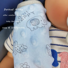 DODO NICI stroller belt pad blue dotted minky adjustable fit for various seats