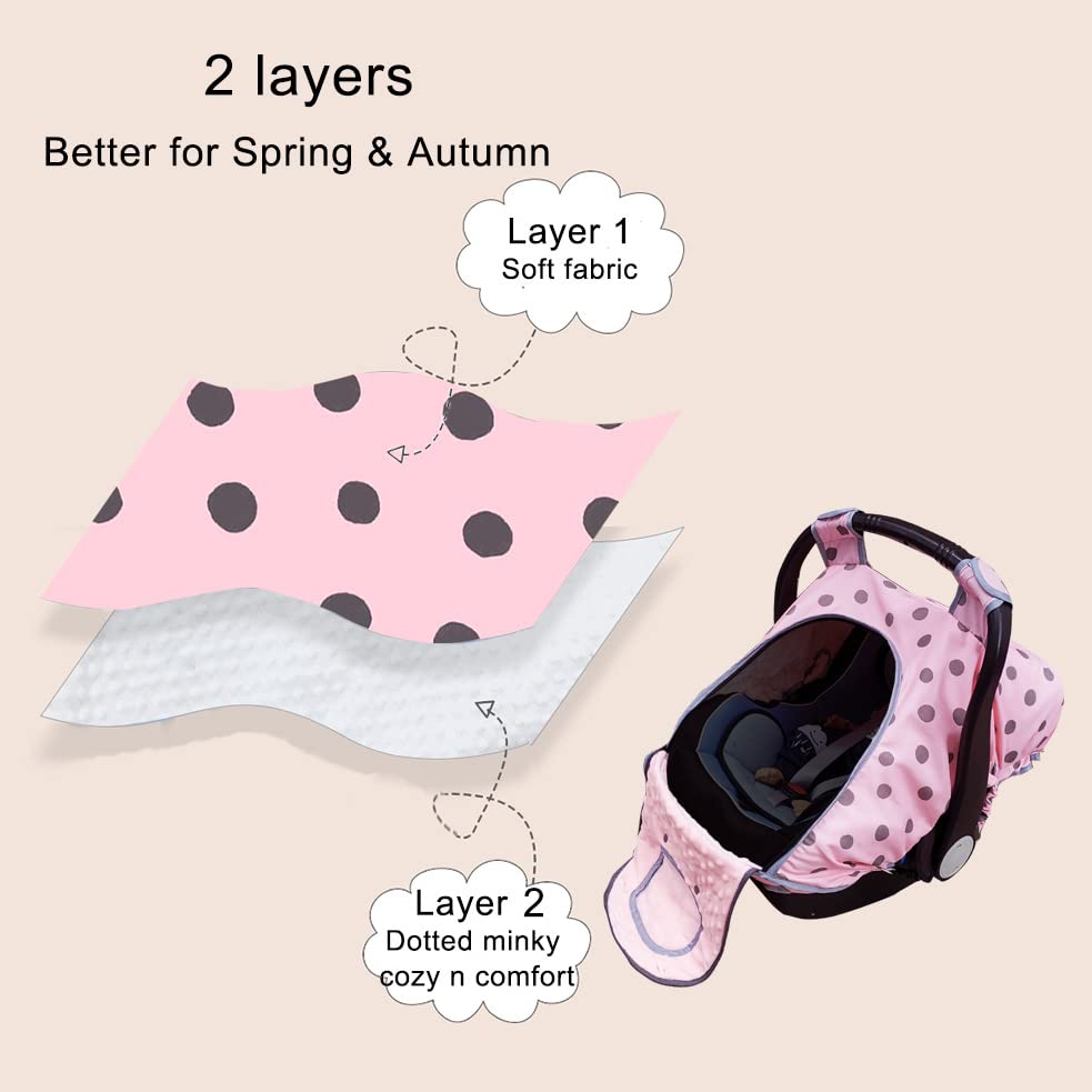 Dodo Nici two-layer outer fabric and dotted inner minky for comfort