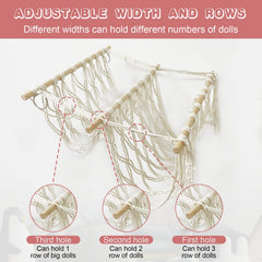 DOEGUAIY stuffed animal hammock beige color complements a child's room decor