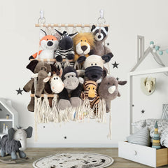 DOEGUAIY stuffed animal hammock stand-up view shows adjustable height
