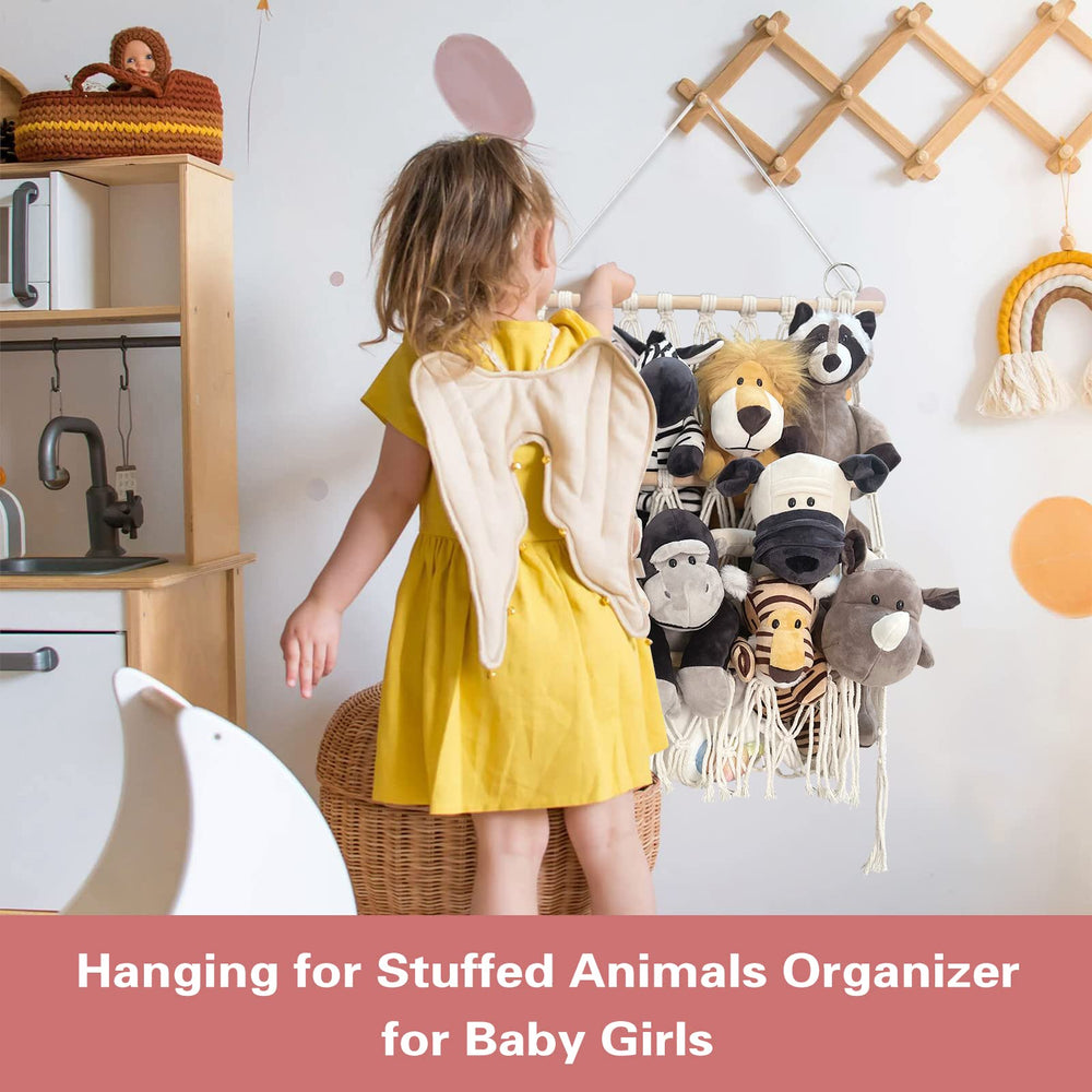 DOEGUAIY stuffed animal hammock wood and metal ends illustrate durable construction