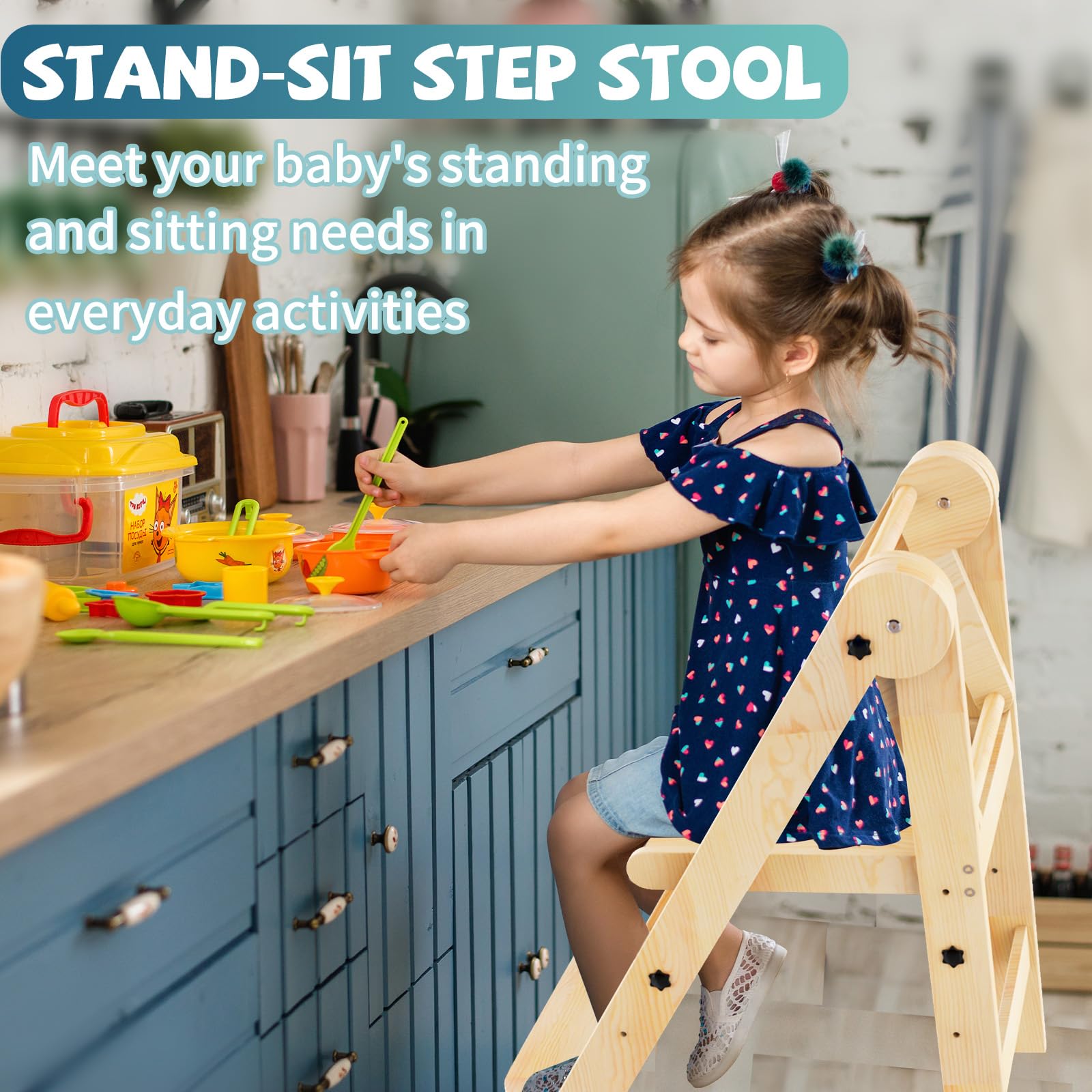 Doerpuz FSC wood toddler-tower with sturdy, eco-friendly construction