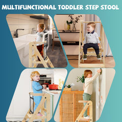 Doerpuz toddler-kitchen-stool-use helping the child at the counter