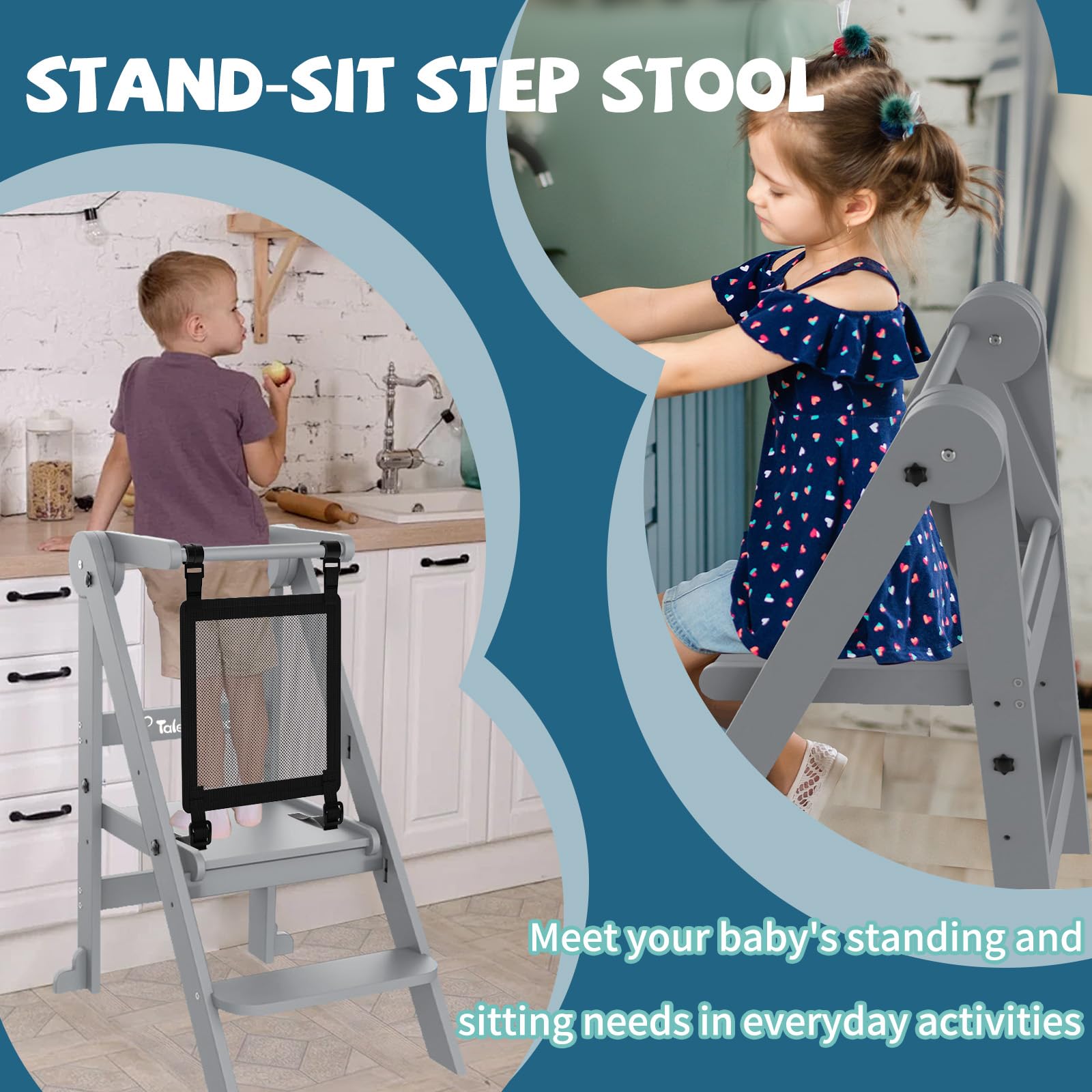 Doerpuz toddler tower safety rails provide secure access