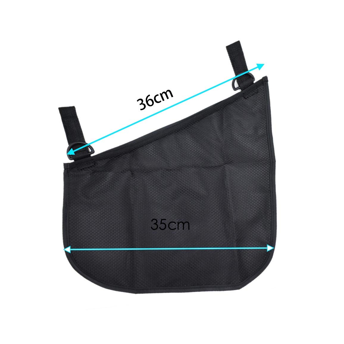 Dogxiong side sling cargo net on stroller right view enables organized travel accessories.