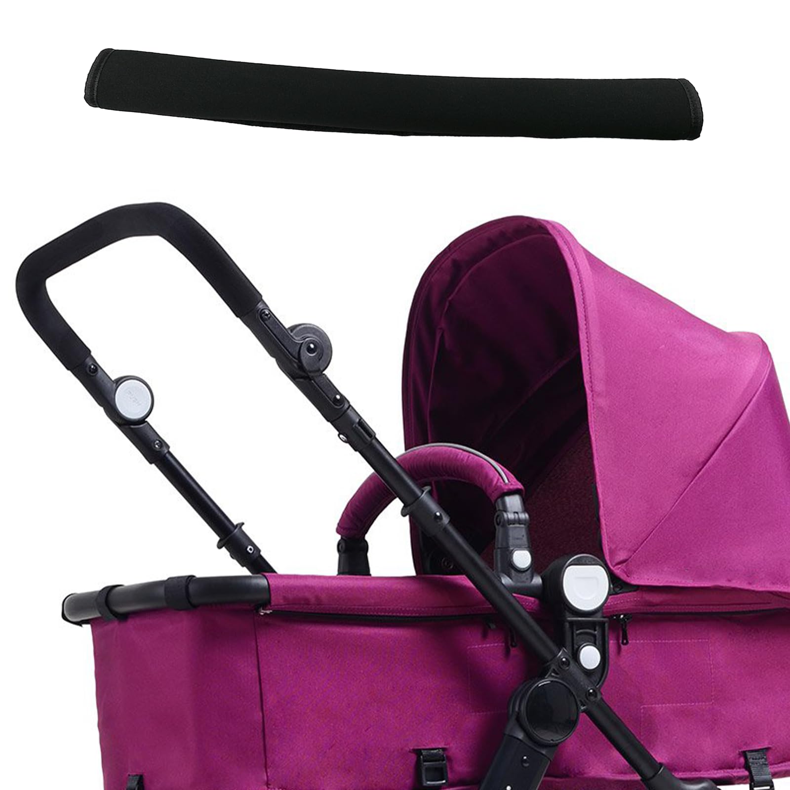 Dogxiong black stroller cover on pram showcases durable low-maintenance design.