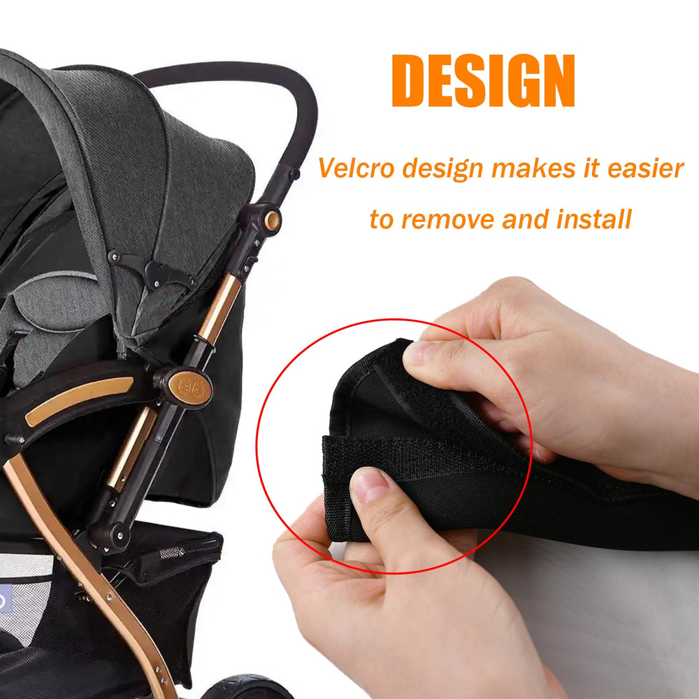 Dogxiong universal handle cover on stroller demonstrates wide compatibility with many models.