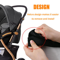 Dogxiong universal handle cover on stroller demonstrates wide compatibility with many models.