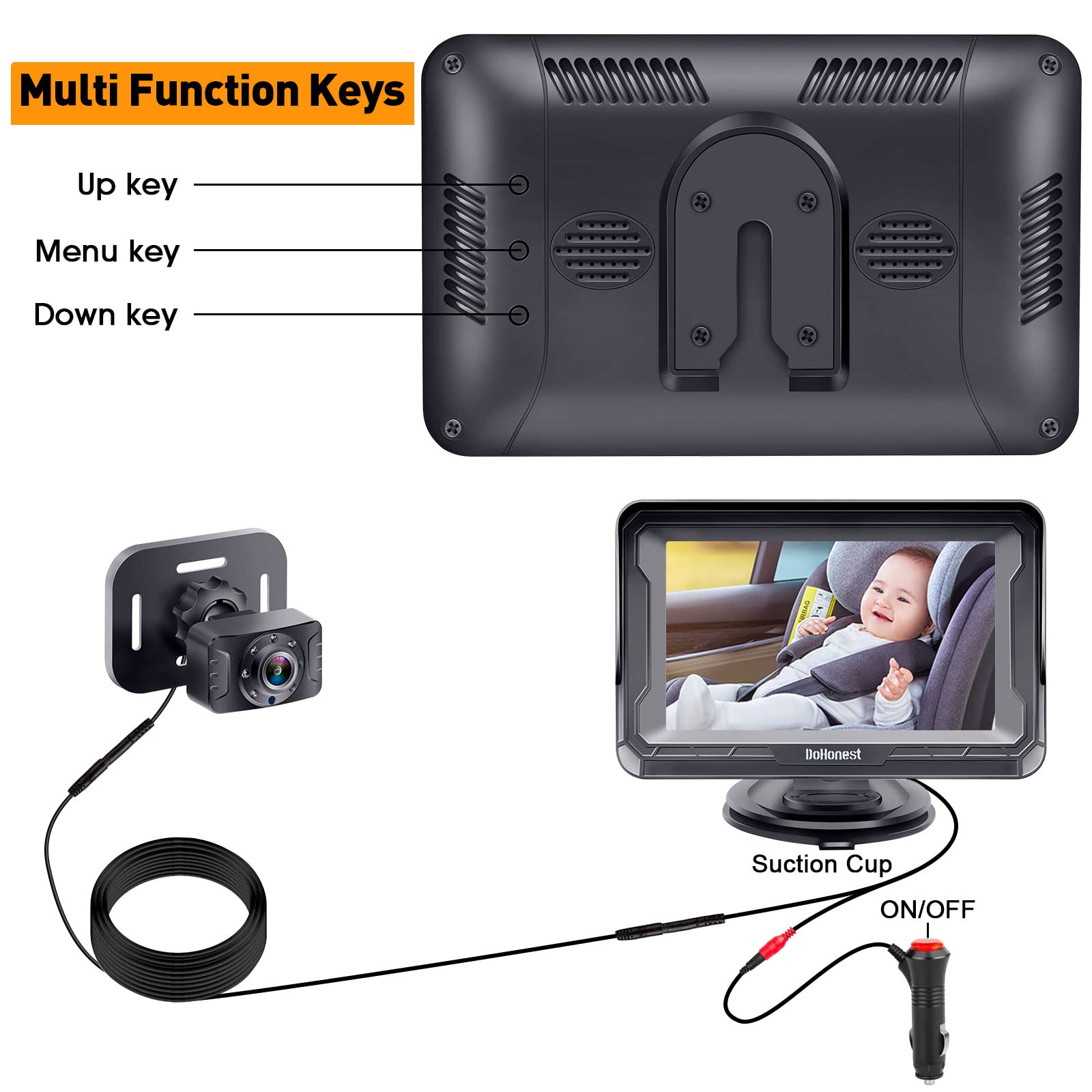 DoHonest 2-Pack backseat-view helps monitor your child without turning around.