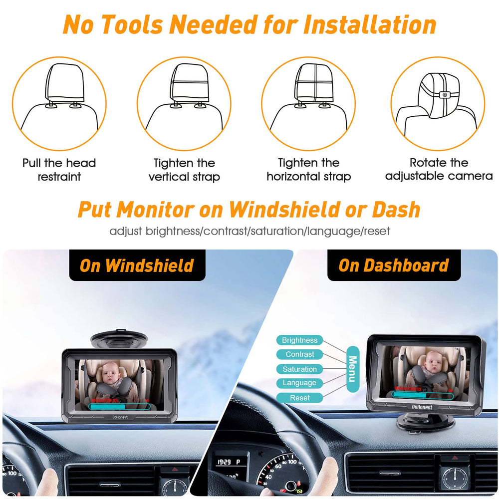 DoHonest 2-Pack CMOS-sensor captures crisp daytime footage of the rear seat.