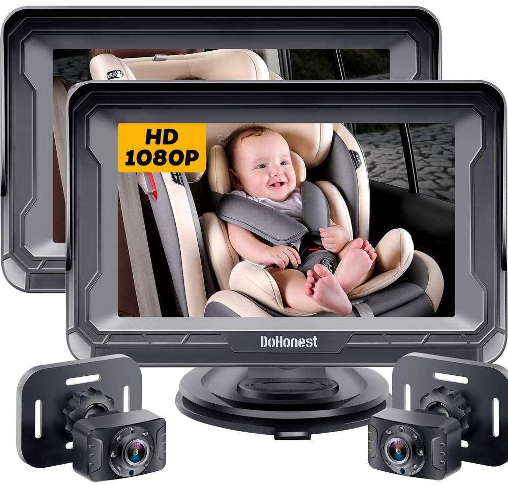 DoHonest 2-Pack headrest-mount provides easy in-car monitoring for two kids.