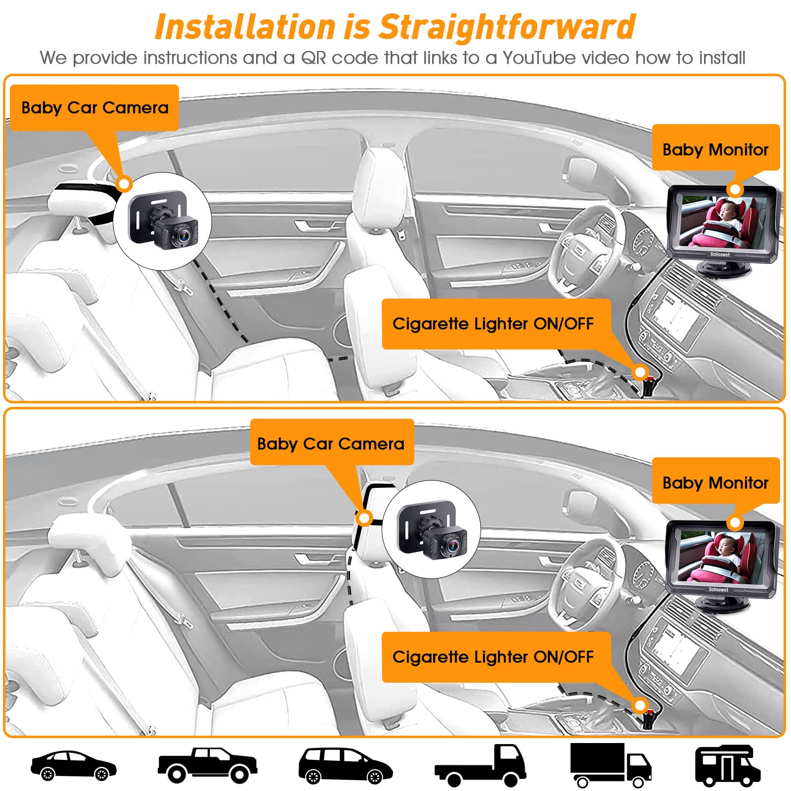 DoHonest 2-Pack two-cars-setup enables effortless transfer between vehicles.
