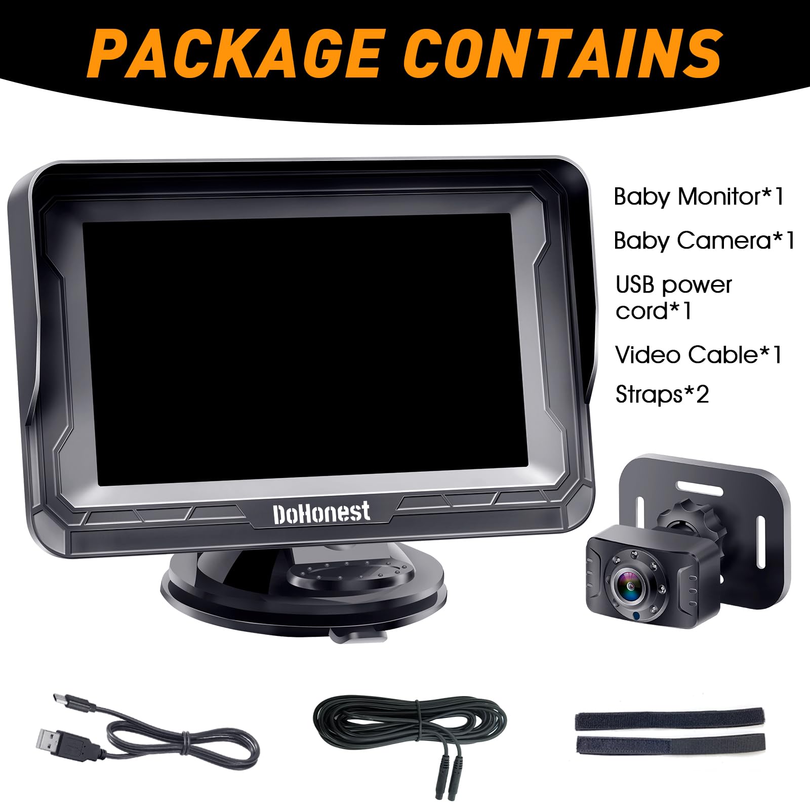 DoHonest baby car camera secure-mounting-system keeps the camera stable on rough roads.