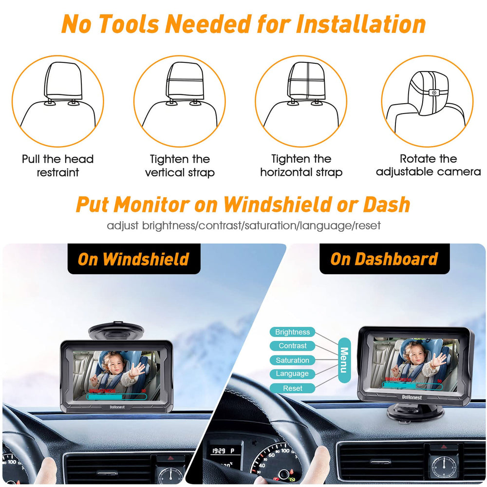 DoHonest baby car camera usb-plug-and-play enables quick, tool-free installation.