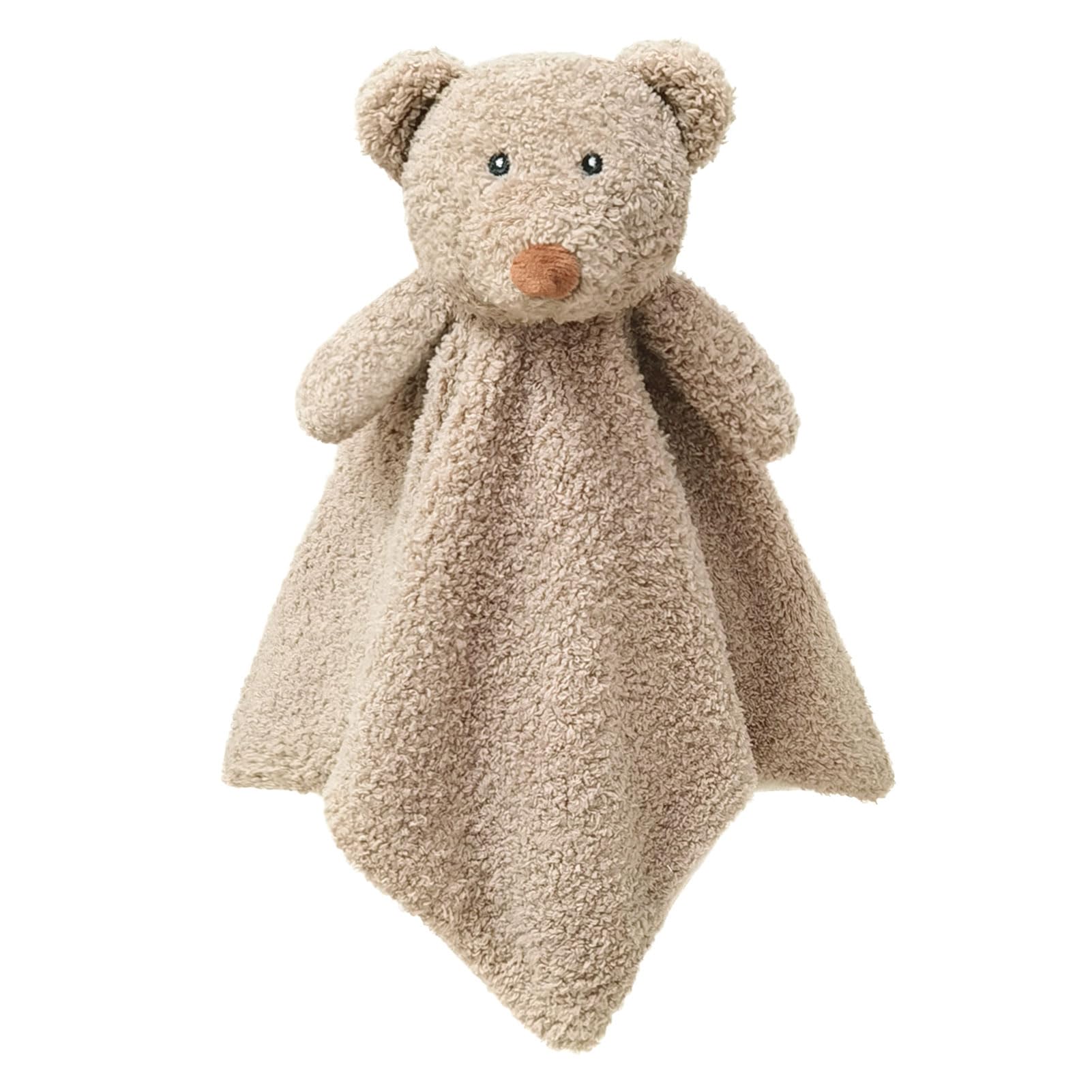 Doindute baby brown teddy bear lovie blanket, 14-inch, comforting nap companion