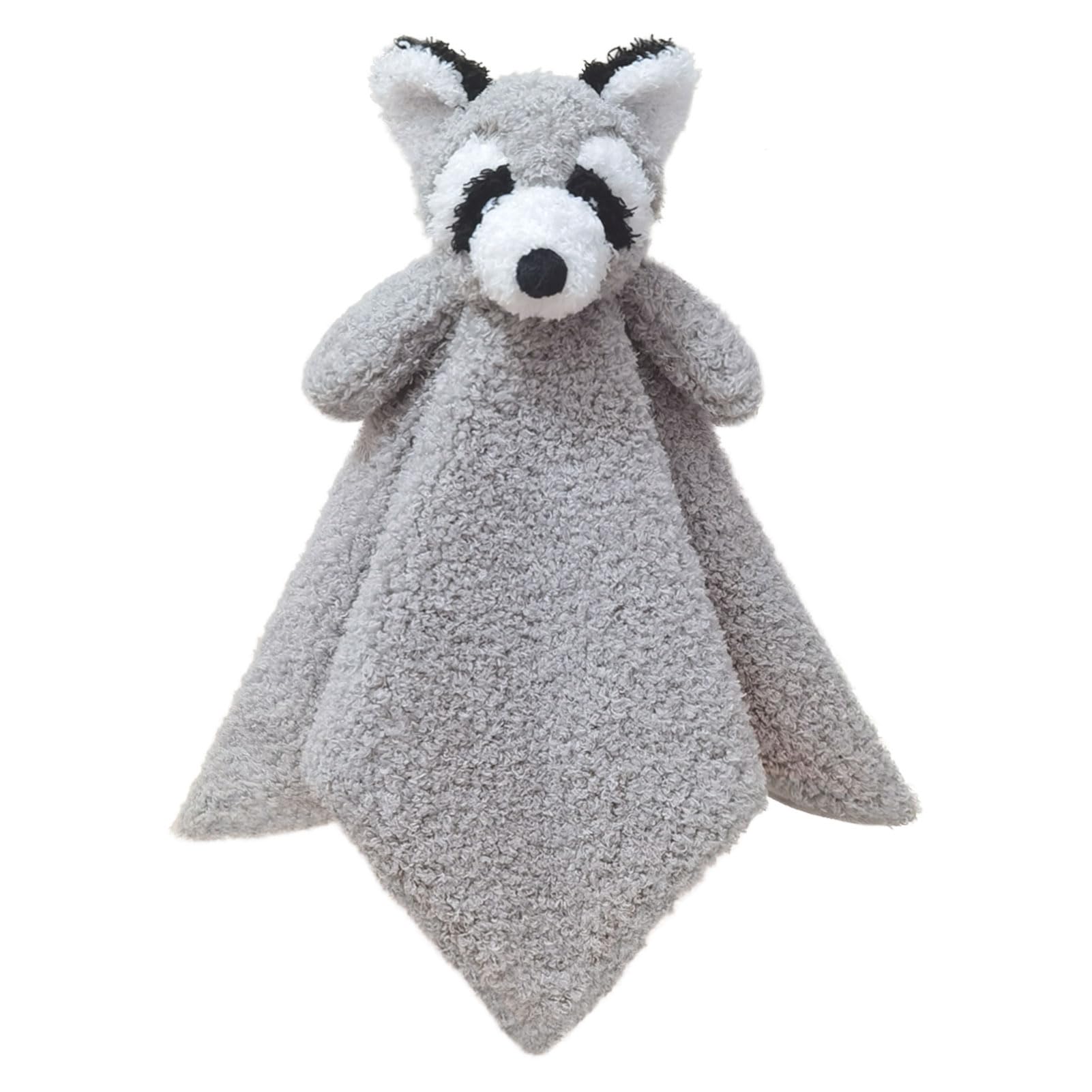 Doindute baby gray raccoon lovie blanket 14 inch size for soothing snuggles in nursery
