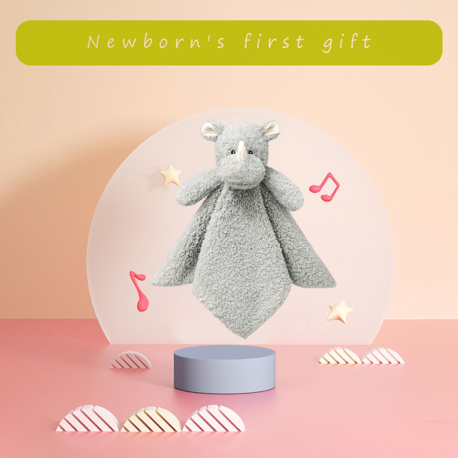 Doindute baby gift rhino plush is a charming nursery accent and huggable friend.