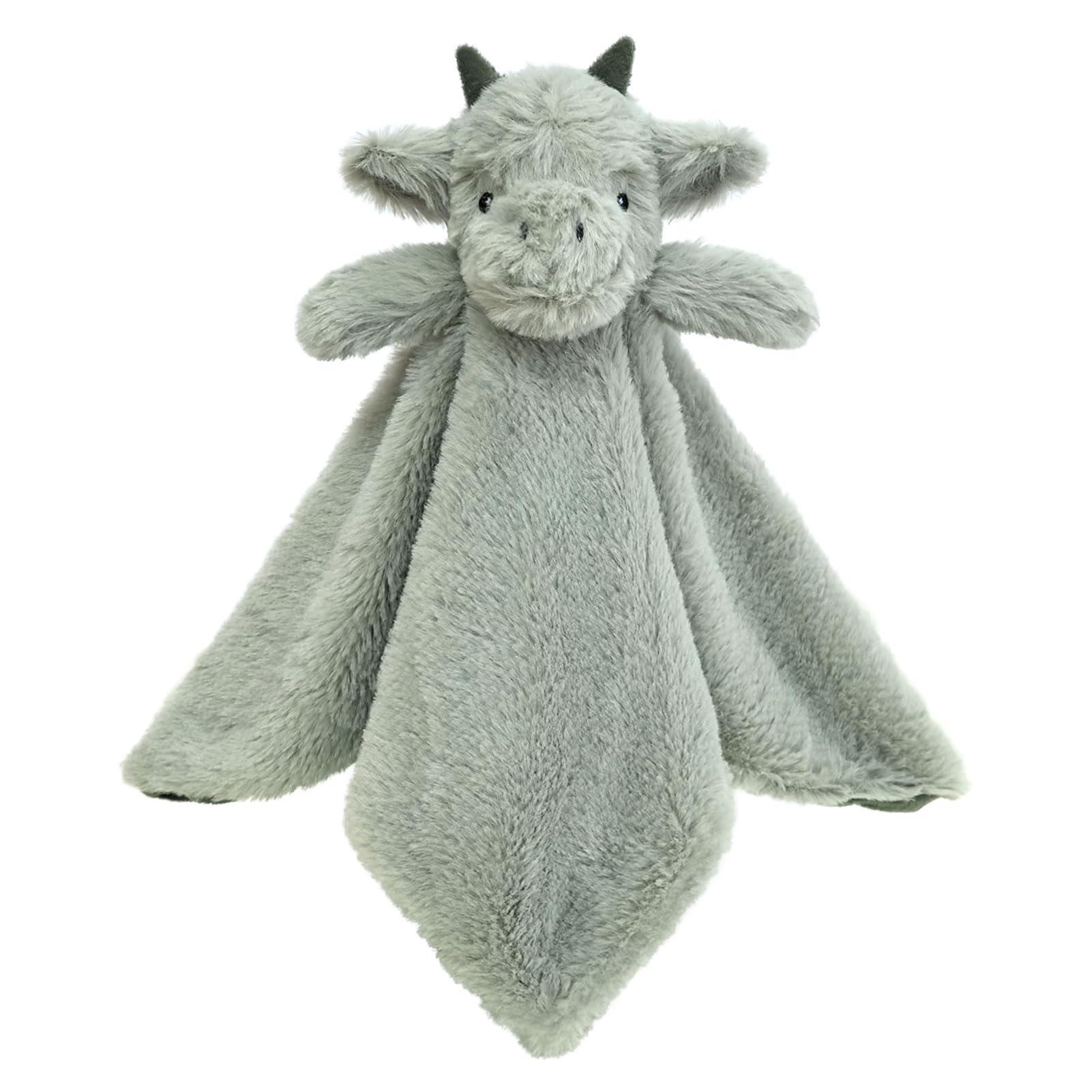 Doindute baby green dragon lovie blanket close-up shows soft cuddle fabric for soothing snuggles