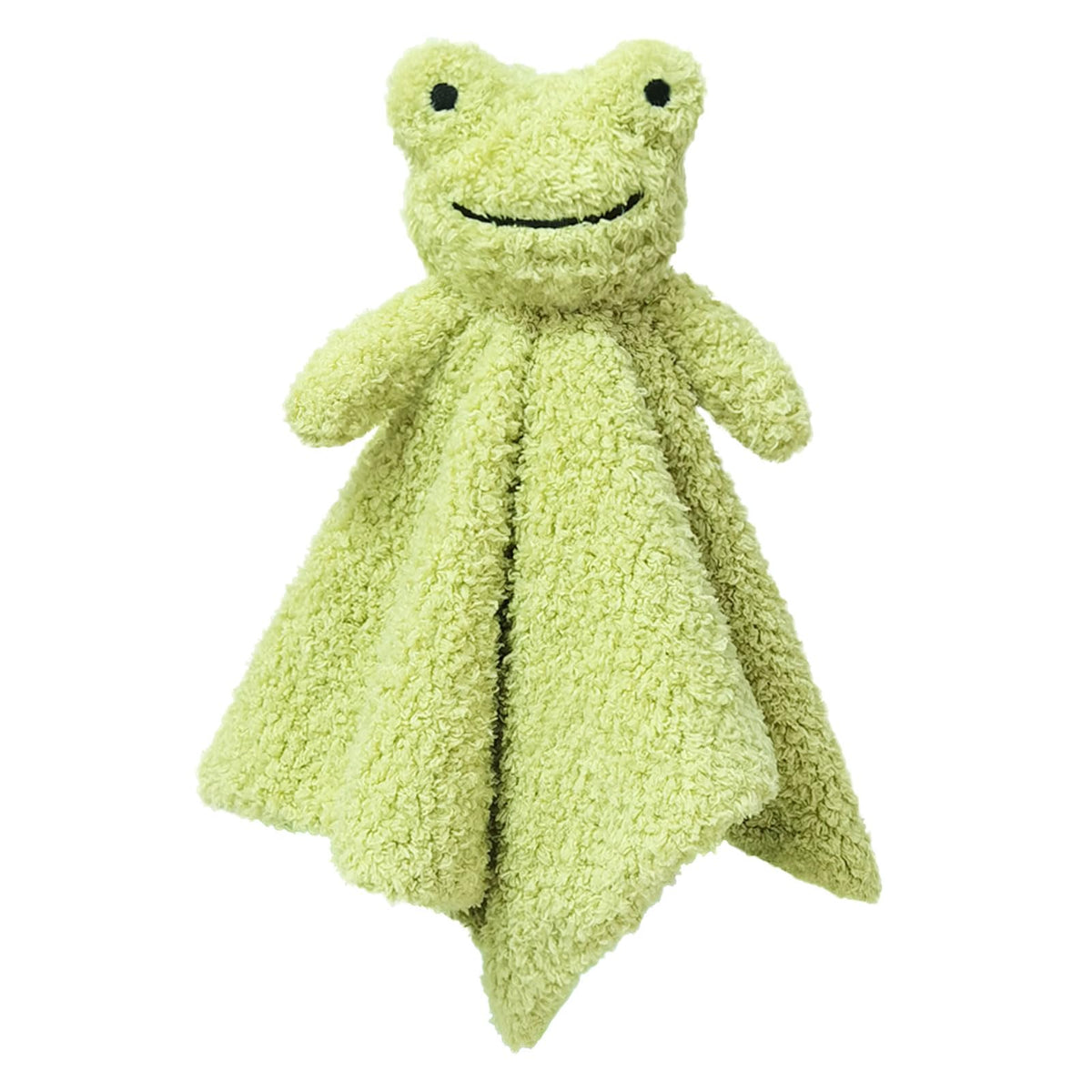 Doindute baby green frog lovey blanket with plush texture for soothing babies