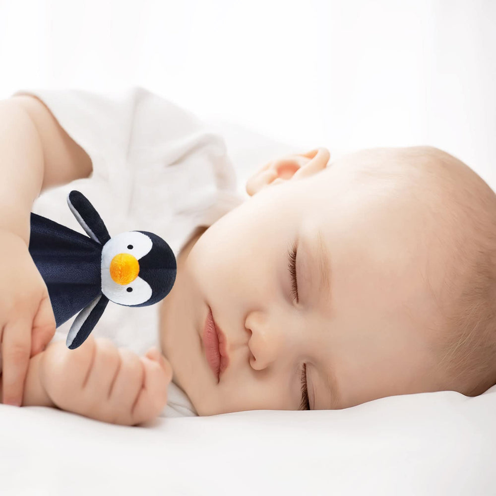 Doindute baby penguin lovie in bedtime scene for calming routine