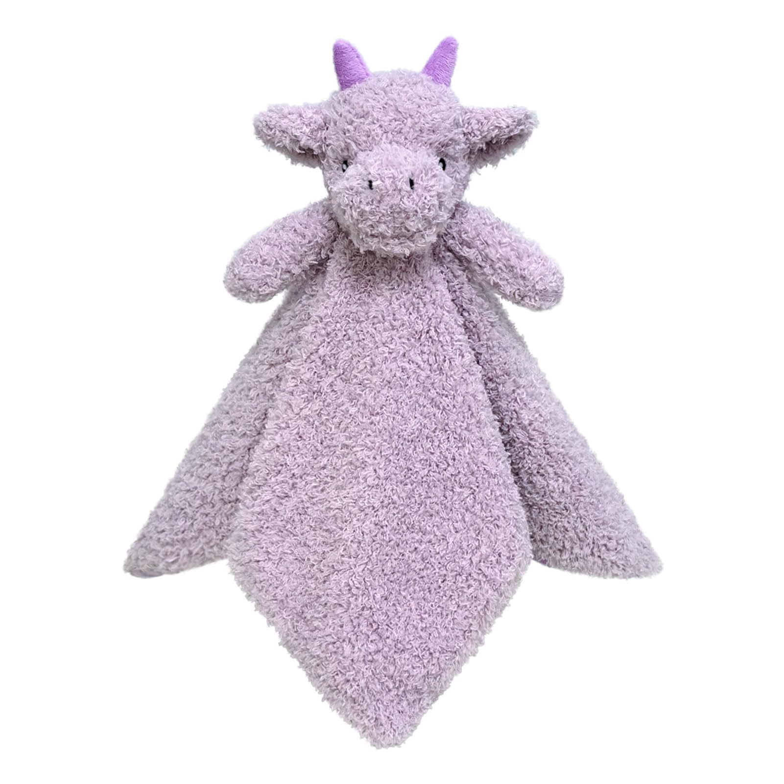 Doindute baby purple dragon lovie blanket front view for cozy cuddling.