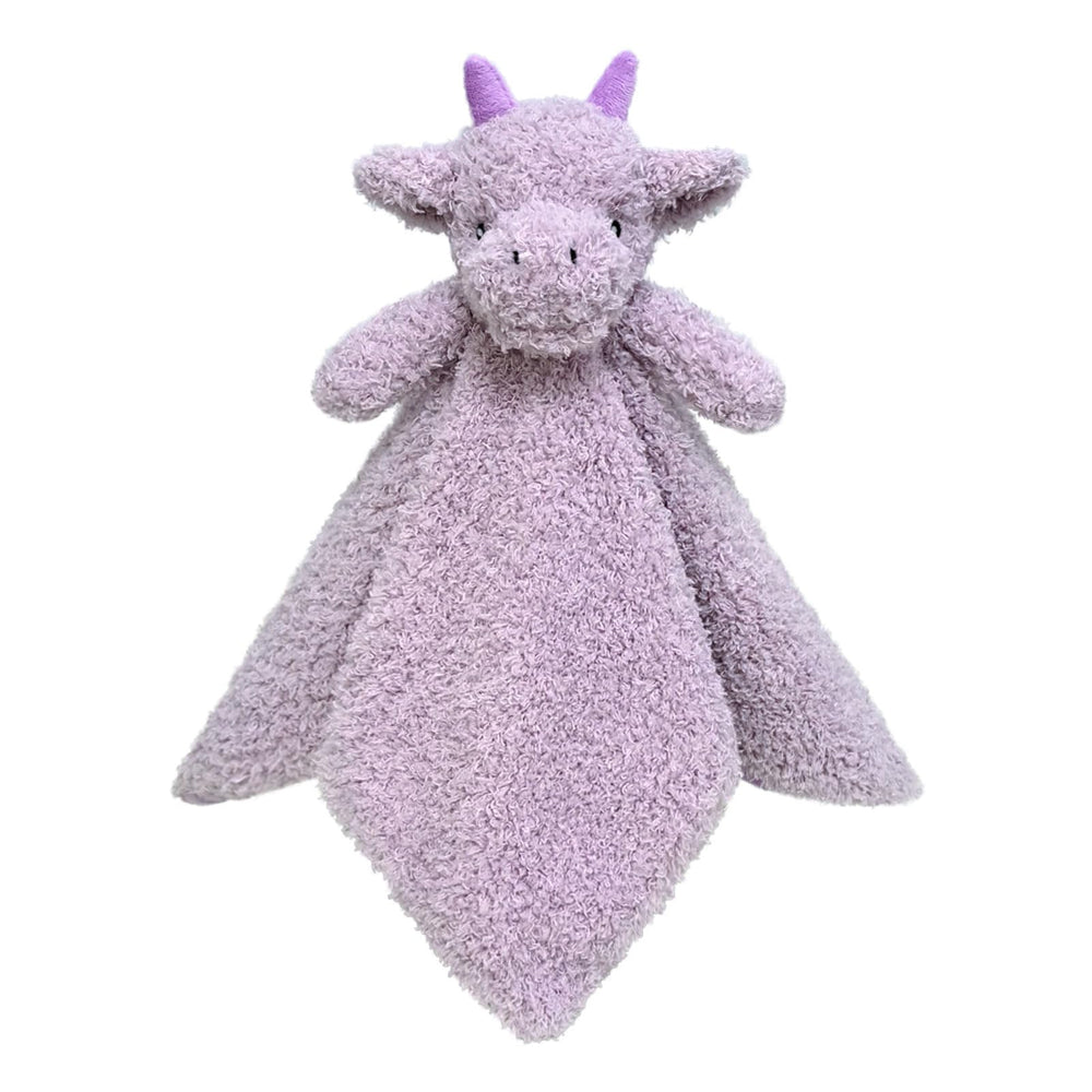 Doindute baby purple dragon lovie blanket front view for cozy cuddling.