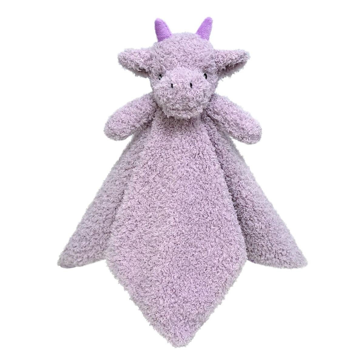 Doindute baby purple dragon lovie blanket front view for cozy cuddling.