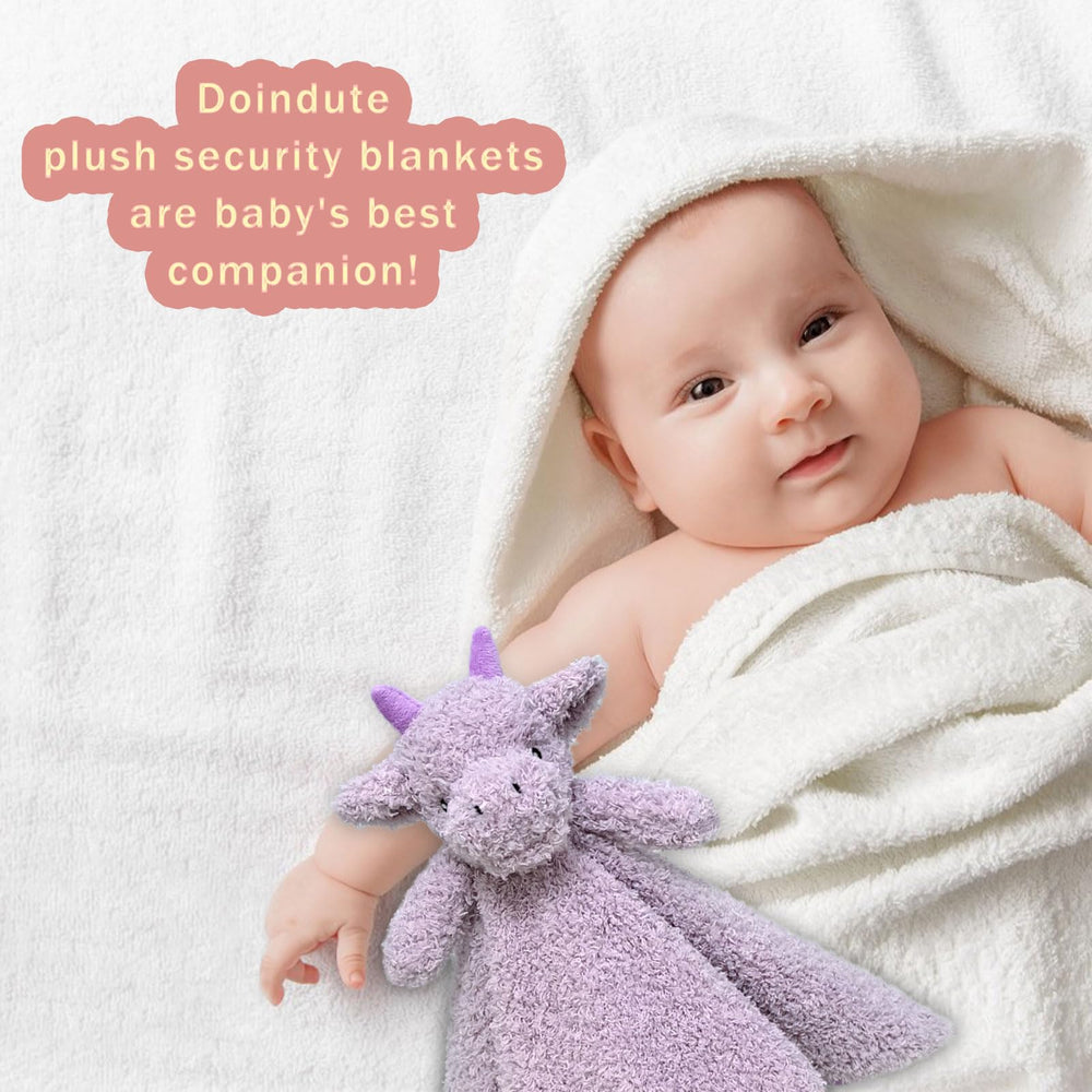 Doindute baby purple dragon lovie blanket soft texture supports bedtime cuddles.