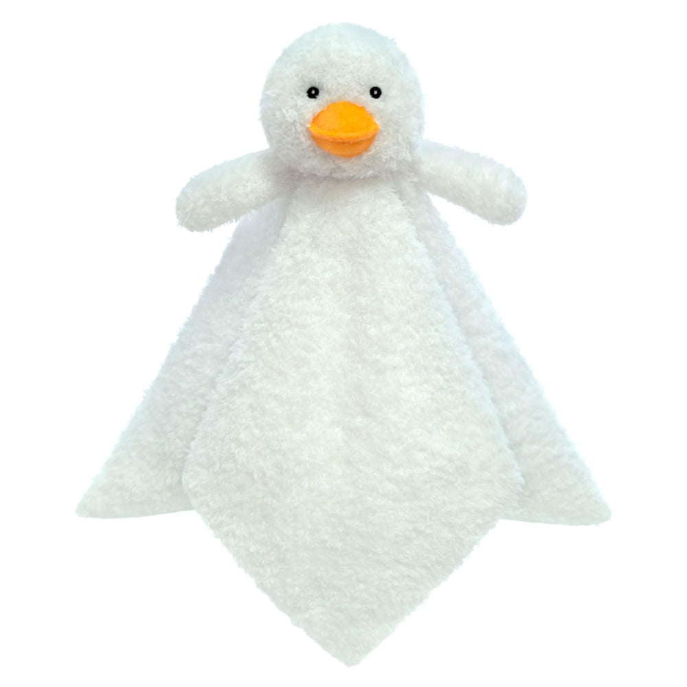 Doindute baby white duck lovey blanket provides newborn snuggles with a soft, cozy look.