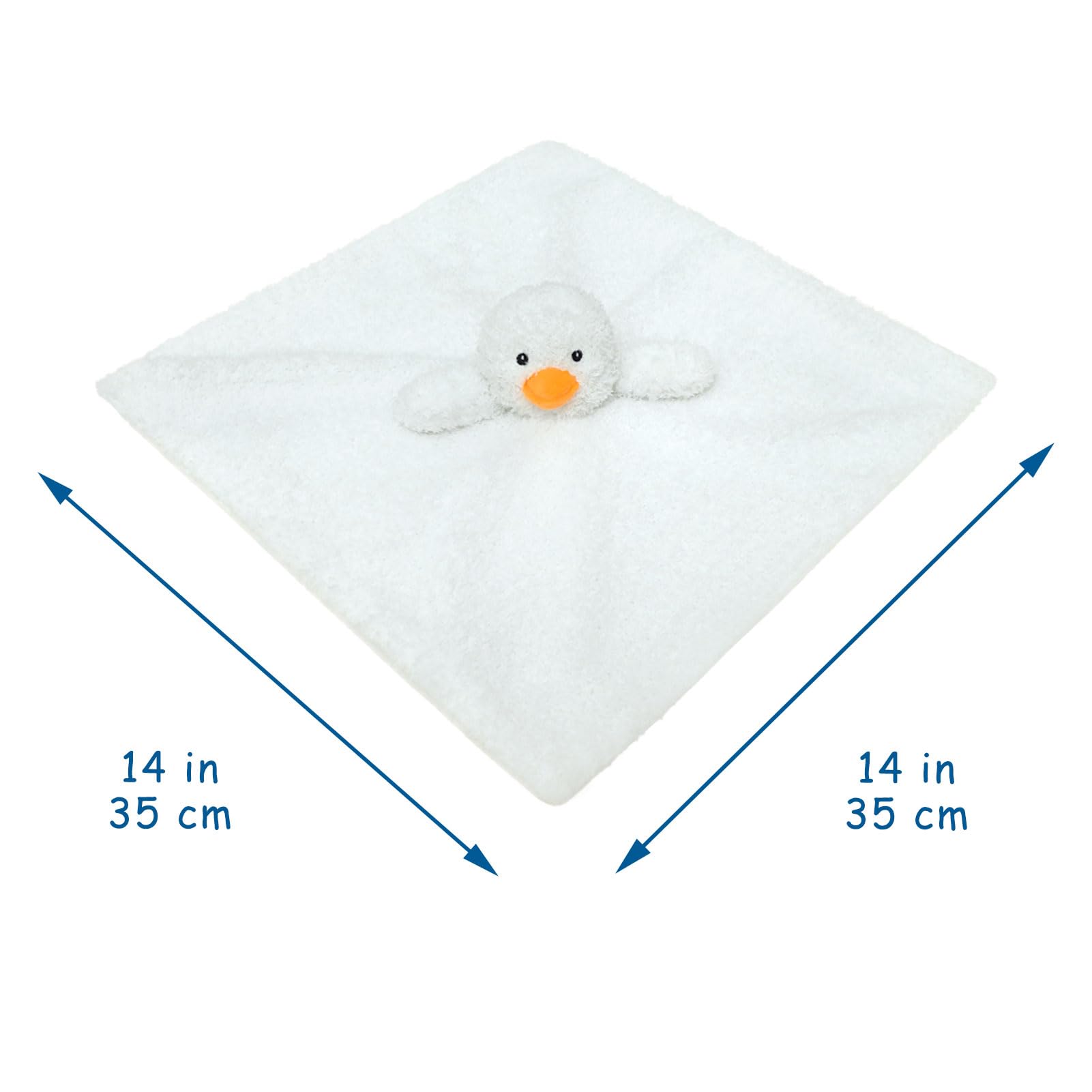 Doindute duck lovey blanket features embroidered eyes for durable, gentle playtime.