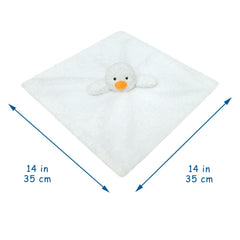 Doindute duck lovey blanket features embroidered eyes for durable, gentle playtime.