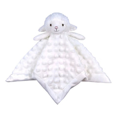 Doindute baby white lamb lovey blanket 13in for comforting cuddles during nap time.