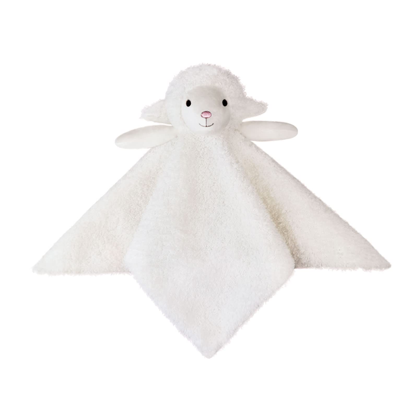 Doindute baby white lamb lovie blanket—14-inch cuddle companion for soothing bedtime routines.
