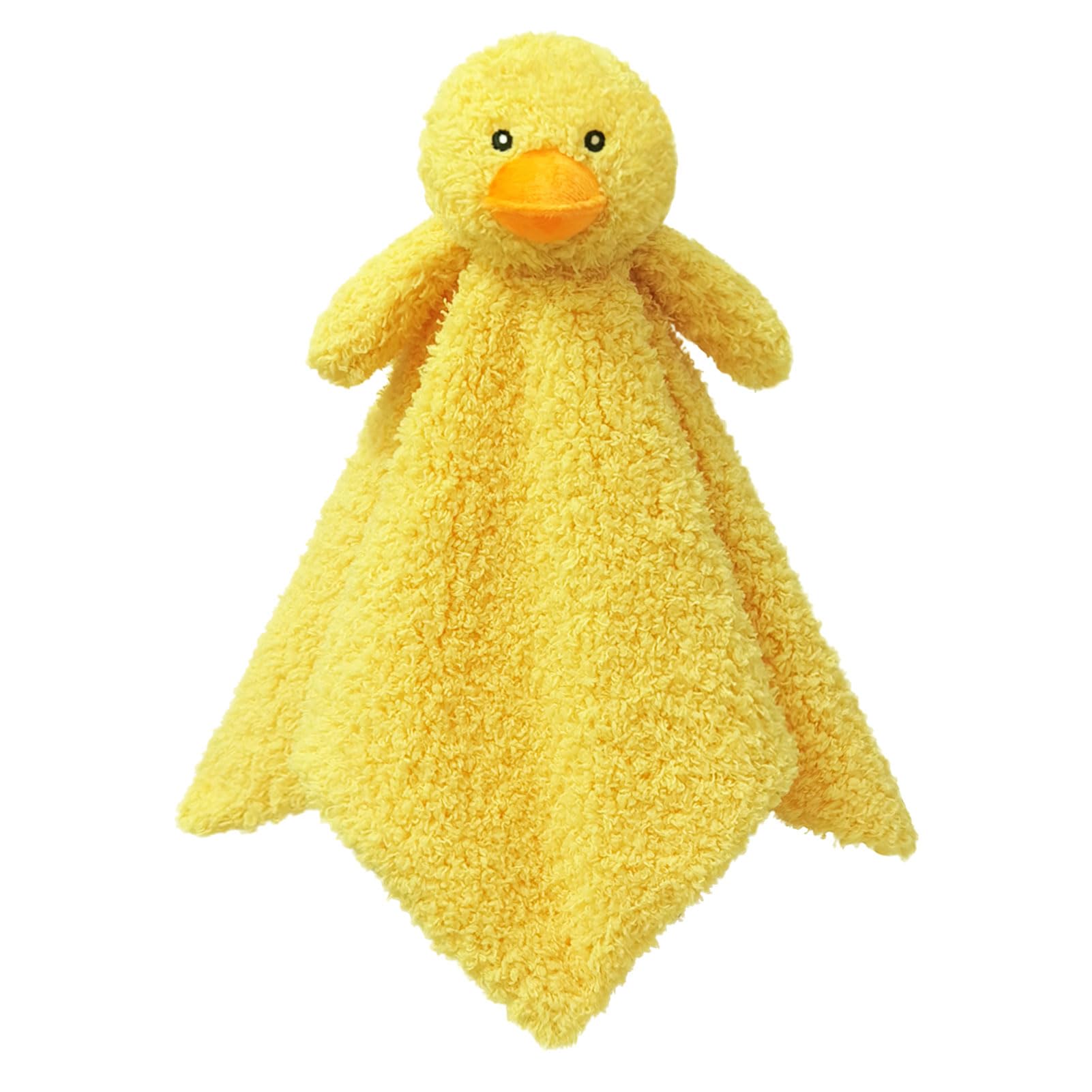 Doindute baby yellow duck lovey closeup shows plush softness for nap time.