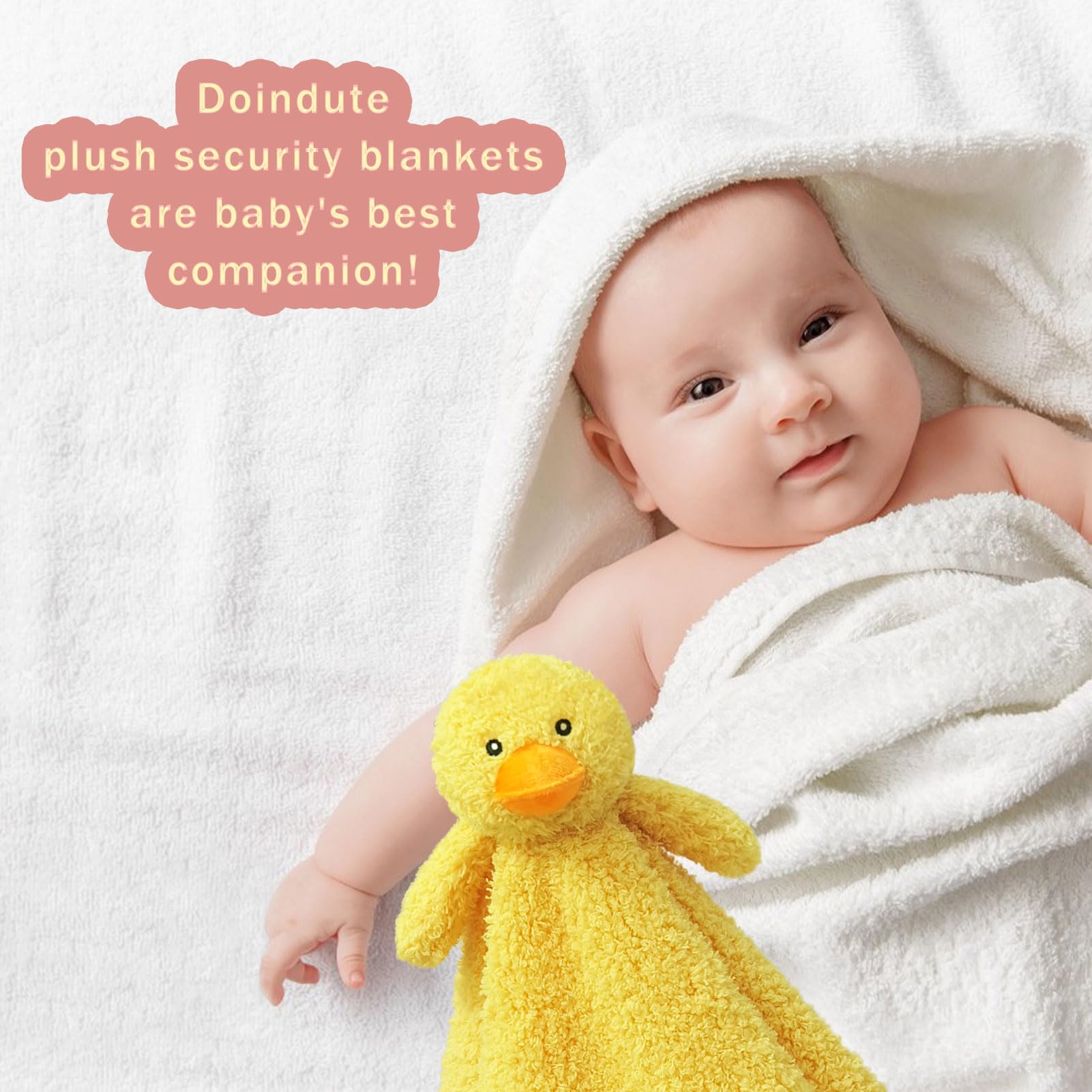 Doindute lovey duck offered as a baby shower gift option.