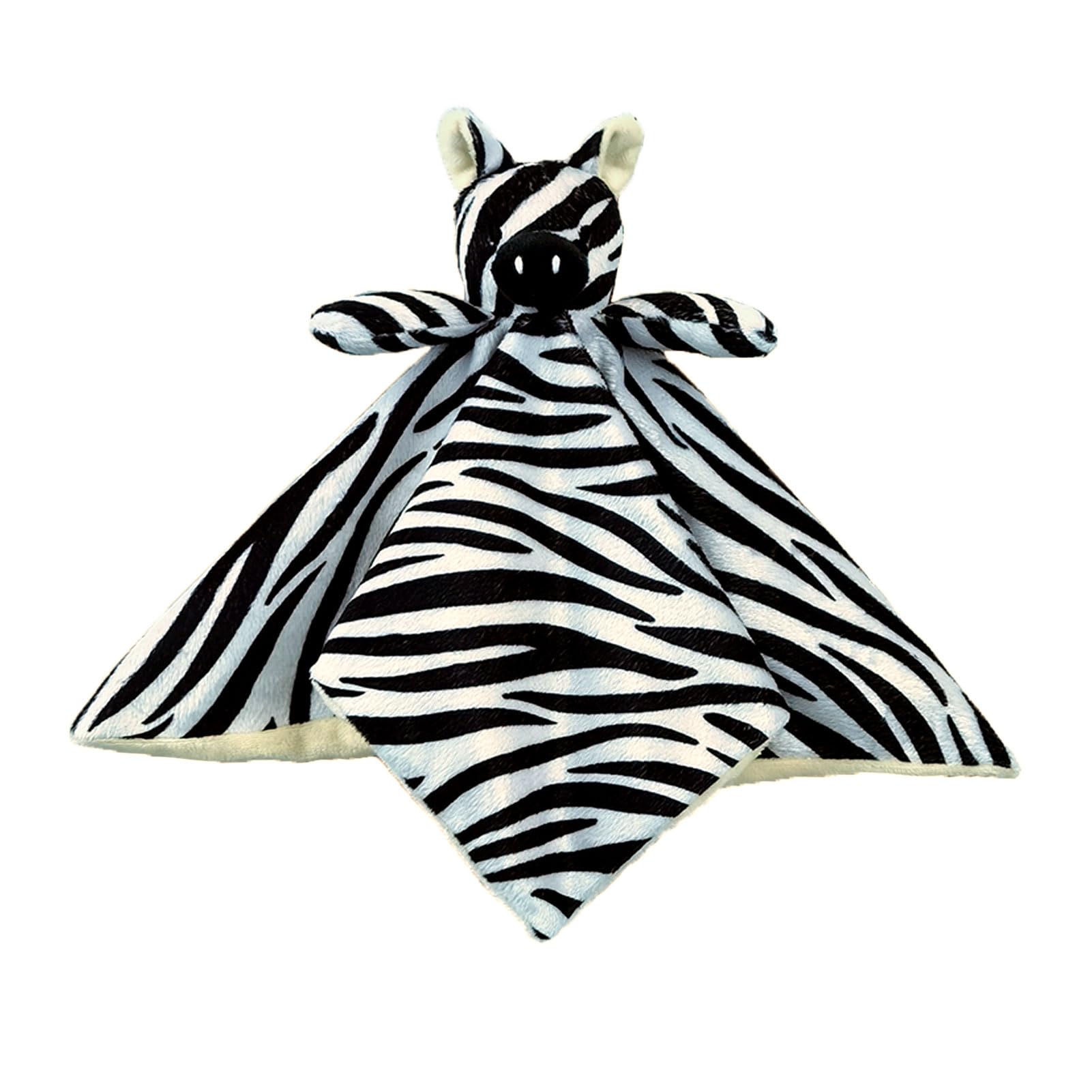 Doindute Baby Zebra lovie blanket closeup shows soft fabric ideal for soothing babies
