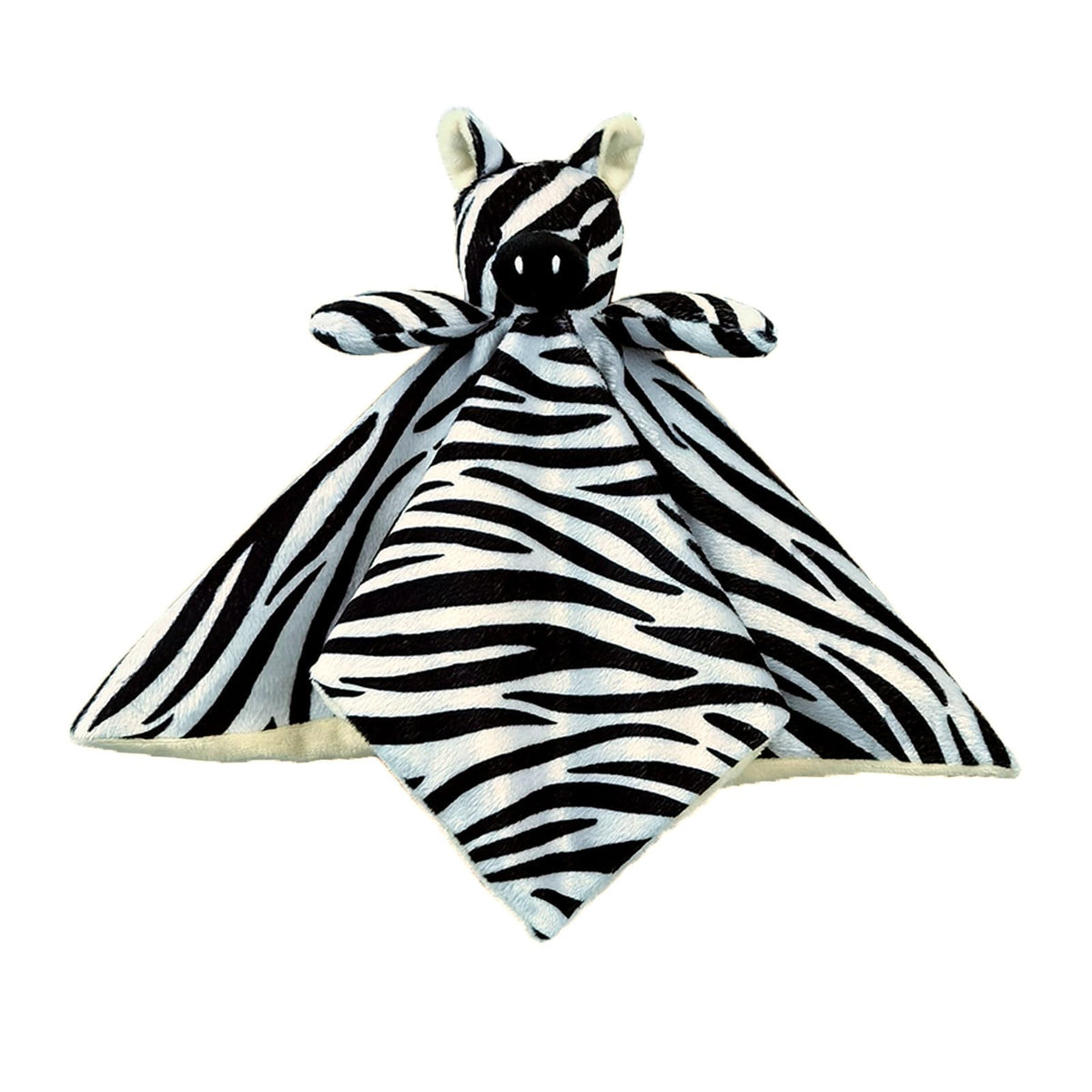 Doindute Baby Zebra lovie blanket closeup shows soft fabric ideal for soothing babies