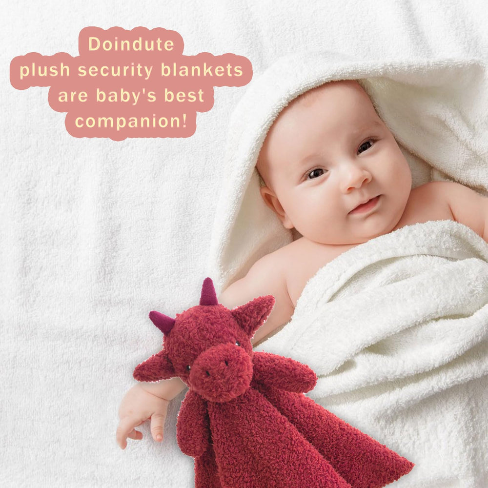 Doindute dragon lovey blanket 14in scale emphasizes portable cuddle buddy for toddlers.
