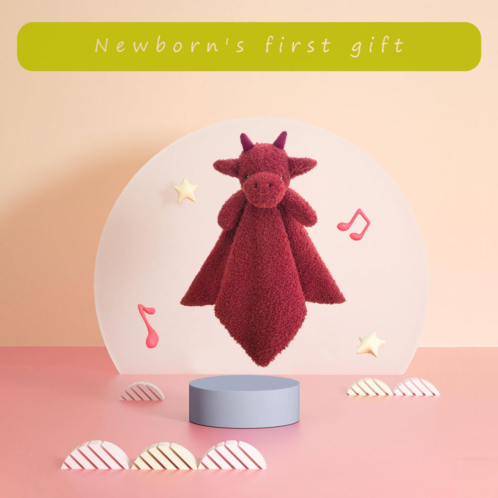 Doindute dragon lovey blanket gift packaging highlights ready-to-gift presentation for baby showers.