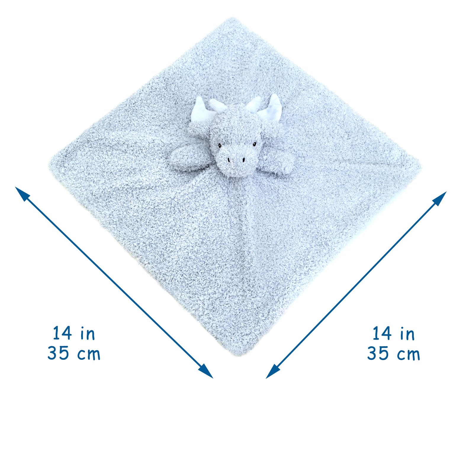Doindute dragon lovey with embroidered eyes and nose for gentle, comforting gaze