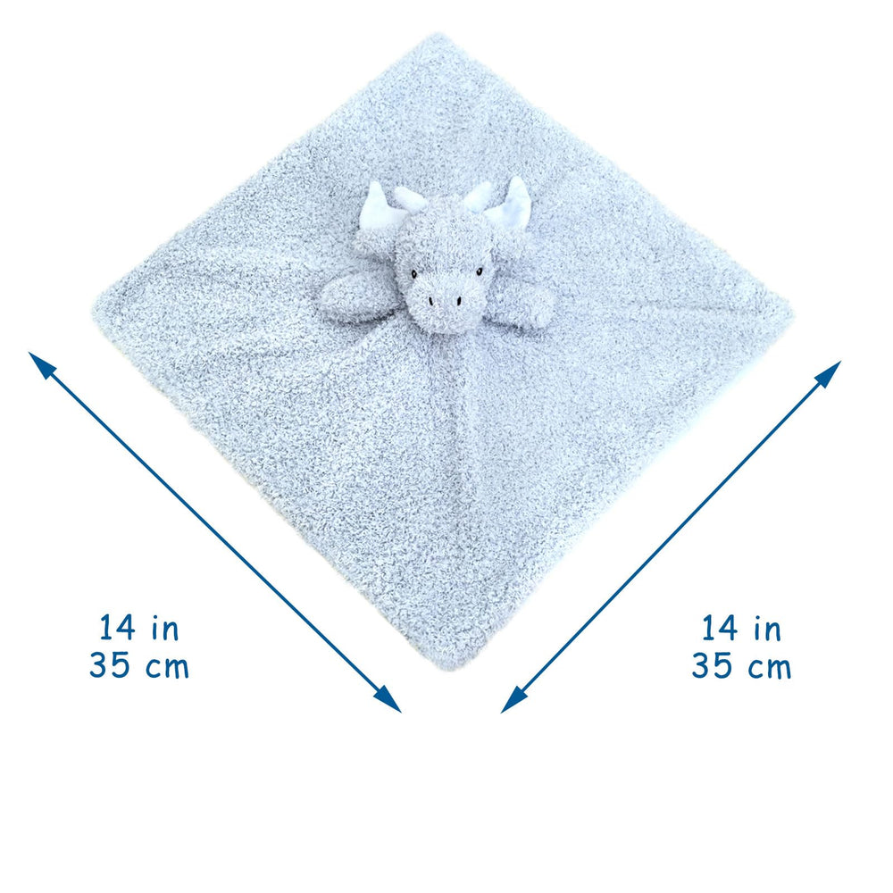 Doindute dragon lovey with embroidered eyes and nose for gentle, comforting gaze