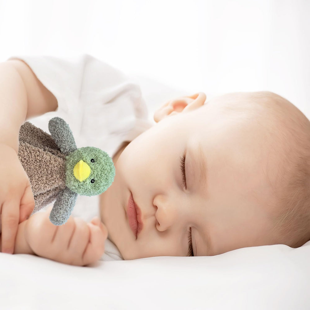 Doindute easy-care surface-washable duck lovie keeps nursery routines simple.