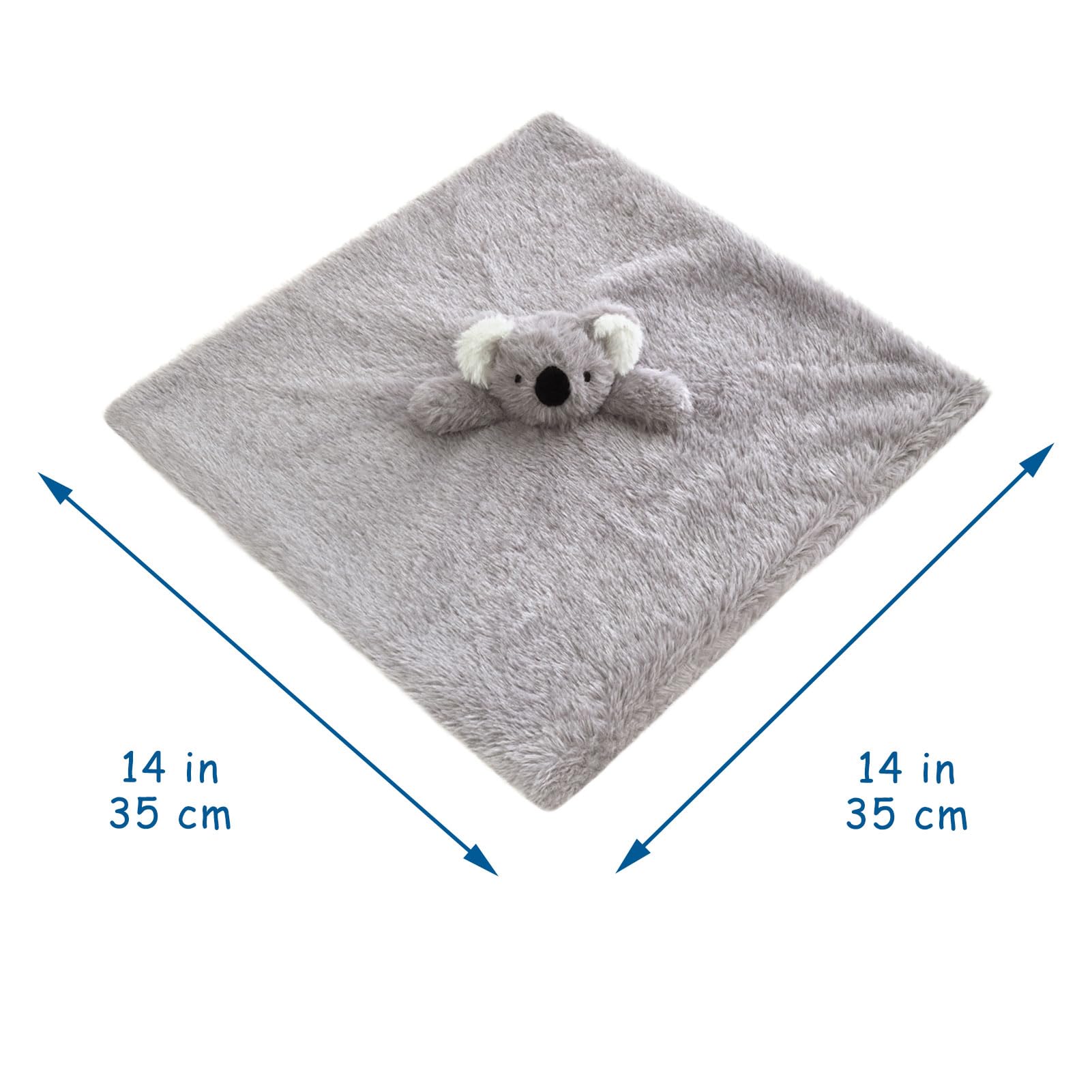 Doindute koala lovie blanket embroidery eyes and nose demonstrate safe, cuddly details.