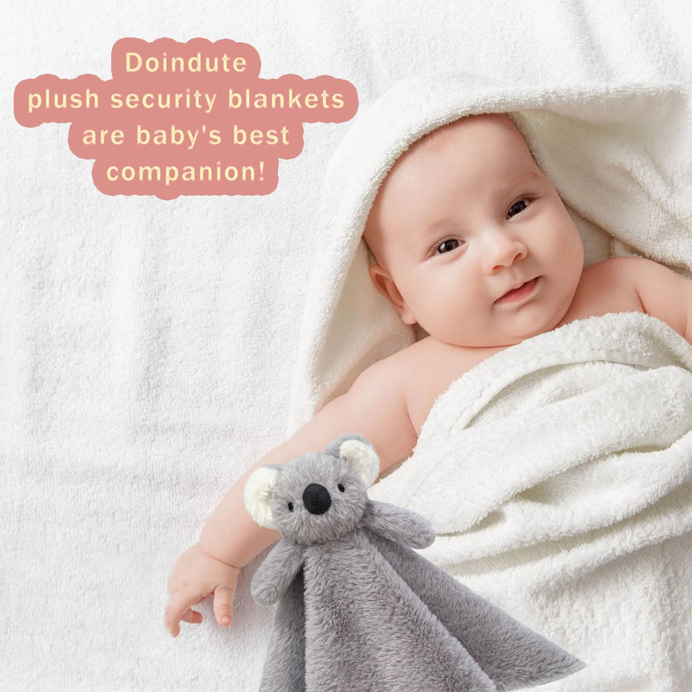 Doindute koala lovie fabric texture demonstrates durable, washable baby companion.