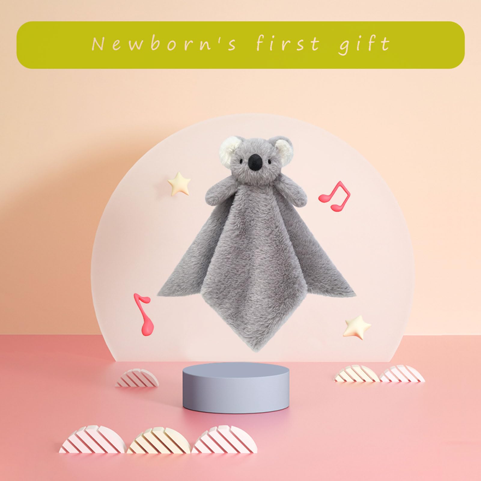 Doindute koala security blanket 14 inch size shown for portable baby comfort.