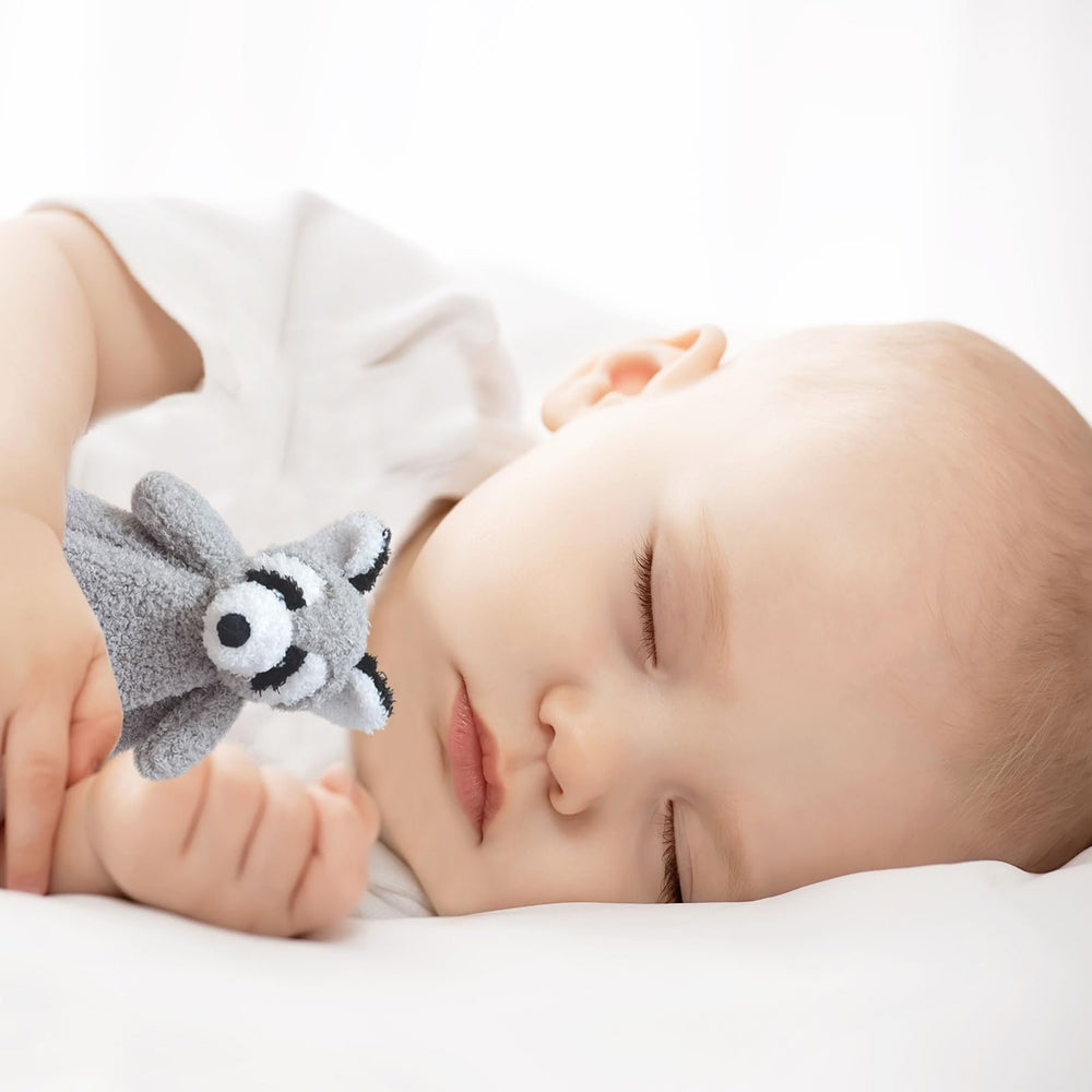Doindute nursery plush raccoon helps little ones stay cozy during nap time