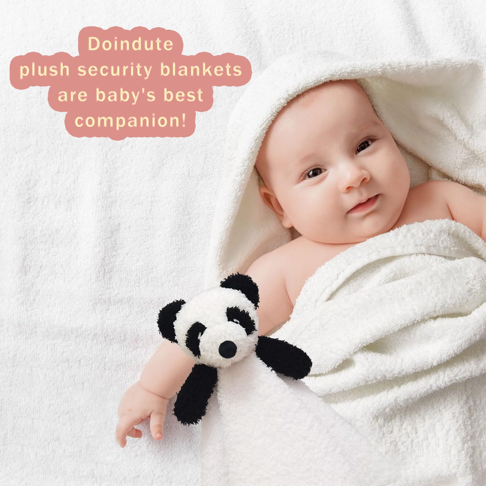 Doindute panda lovey care-wash demonstrates simple cold-water cleaning and air-dry care.