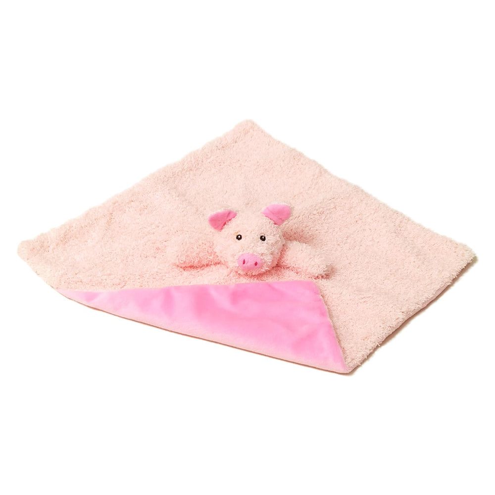 Doindute-security-blanket-embroidery highlights durable stitching on the pig motif.