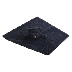 Doindute soft plush blanket with embroidered eyes and nose highlights safe, gentle baby snuggling.