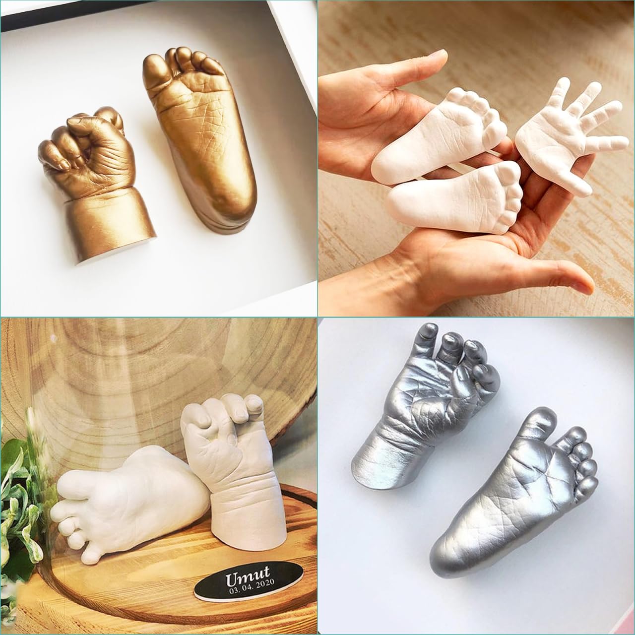 DOITOOL baby hand imprint form demonstrates clear, precise footprint casting
